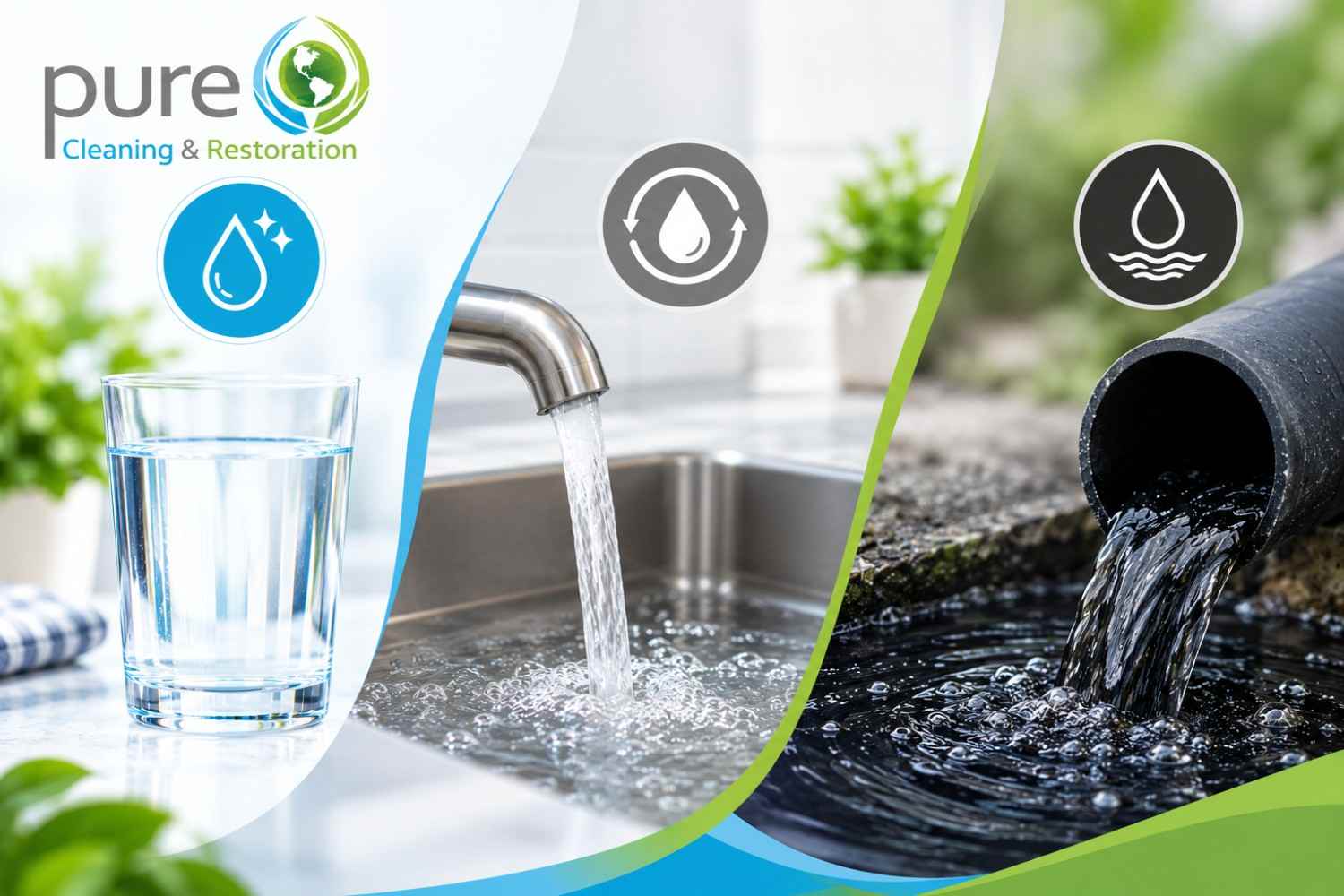Comparison of clean, grey, and black water categories for water damage restoration in Utah.
